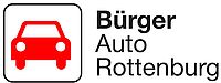 Ein stilisiertes rotes Auto, neben dem "Bürgerauto Rottenburg" steht
