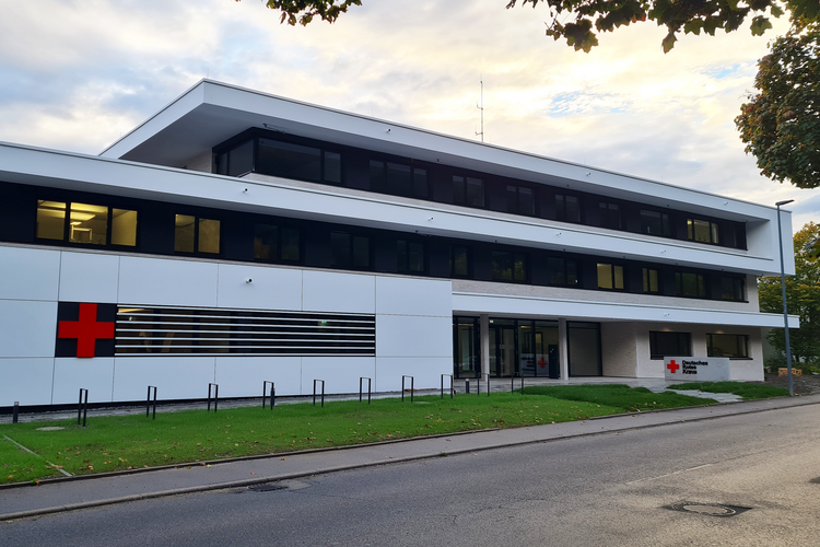 Ansicht neues Gebäude DRK Die Außenansicht des neuen DRK-Gebäudes